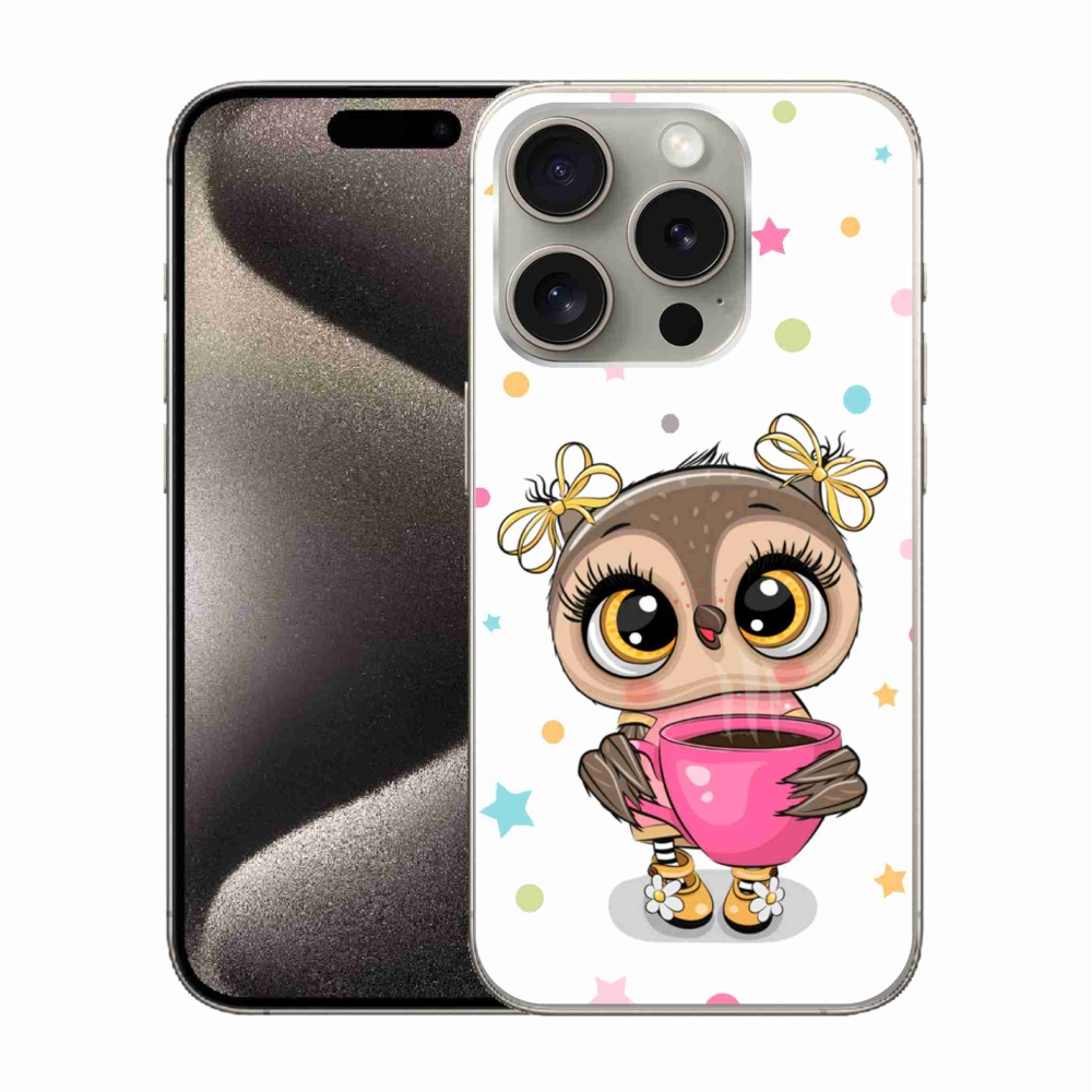 Gél borítás mmCase iPhone 15 Pro készülékhez - rajzfilm bagoly