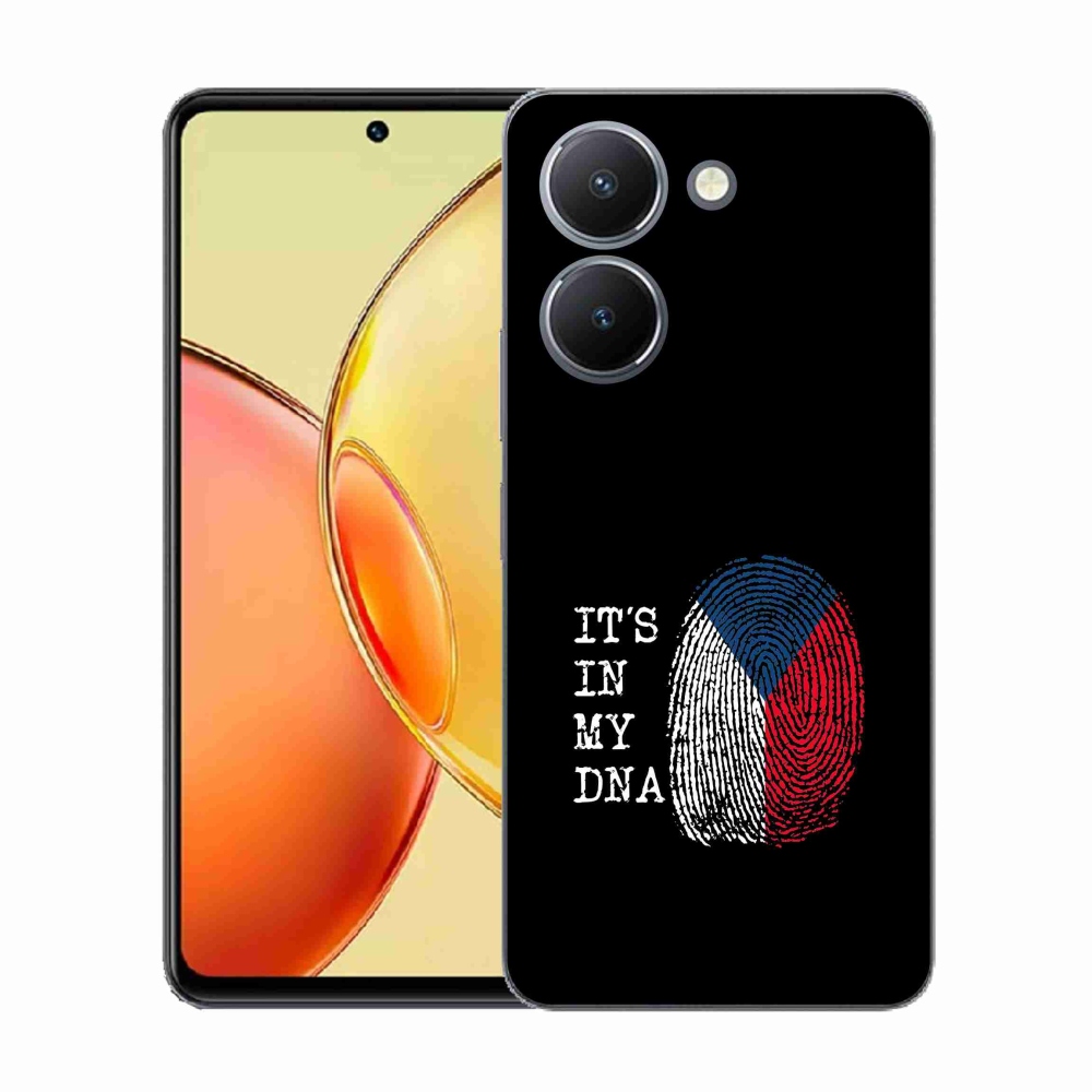 Gél borító mmCase a Vivo Y36 - zászló ujjlenyomat fekete háttérrel