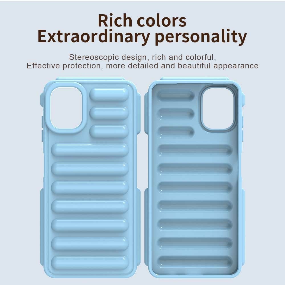 Csíkos tartós borító Samsung Galaxy A06 4G készülékhez - kék