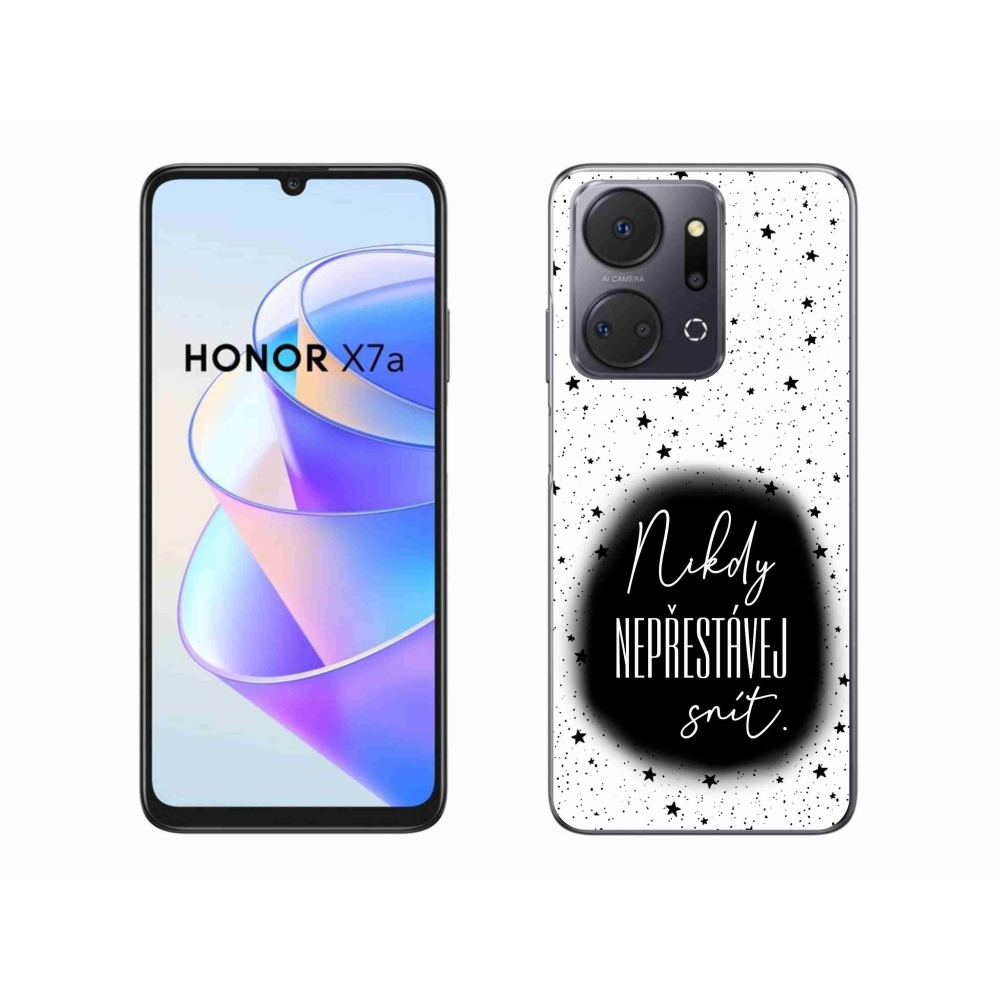 Zselés borítás mmCase a Honor X7a készülékhez - idézet 1 fekete-fehér háttérrel