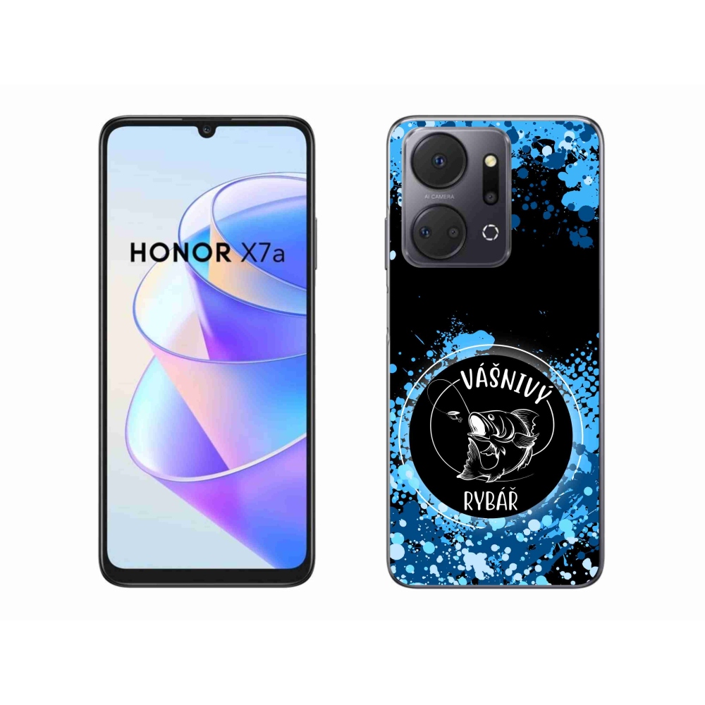 Gél borító mmCase a Honor X7a számára - szenvedélyes halász fekete háttérrel