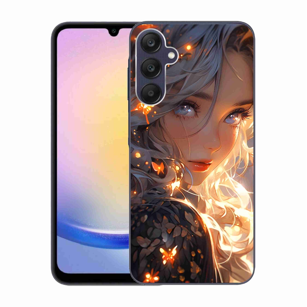 Gél borítás mmCase Samsung Galaxy A25 5G - lány és pillangók