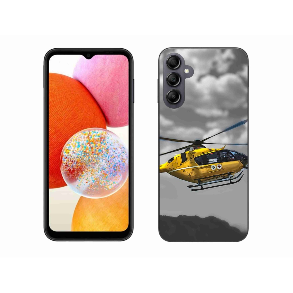 Gél védőhuzat mmCase Samsung Galaxy A14 4G/5G - sárga helikopterhez