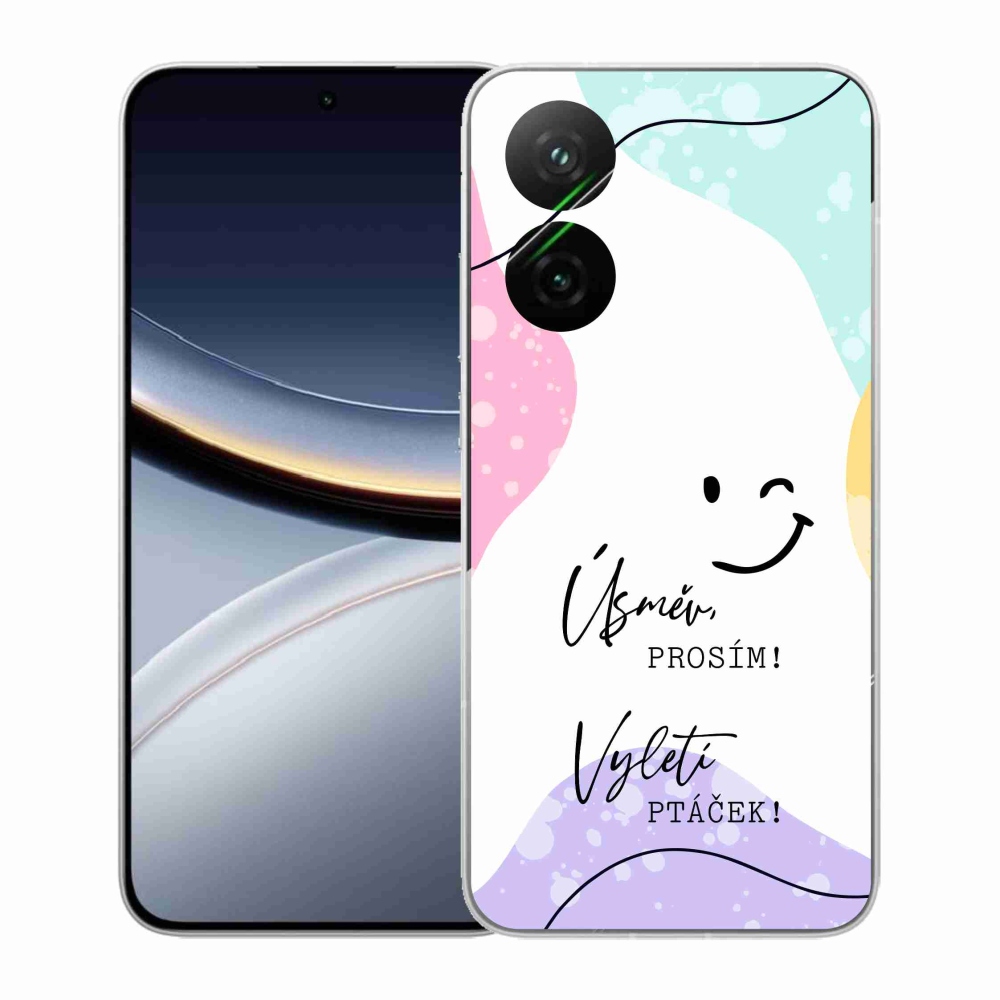 Gél borító mmCase a Xiaomi Poco F7 5G-hez - vicces szöveg 4 fehér háttérrel