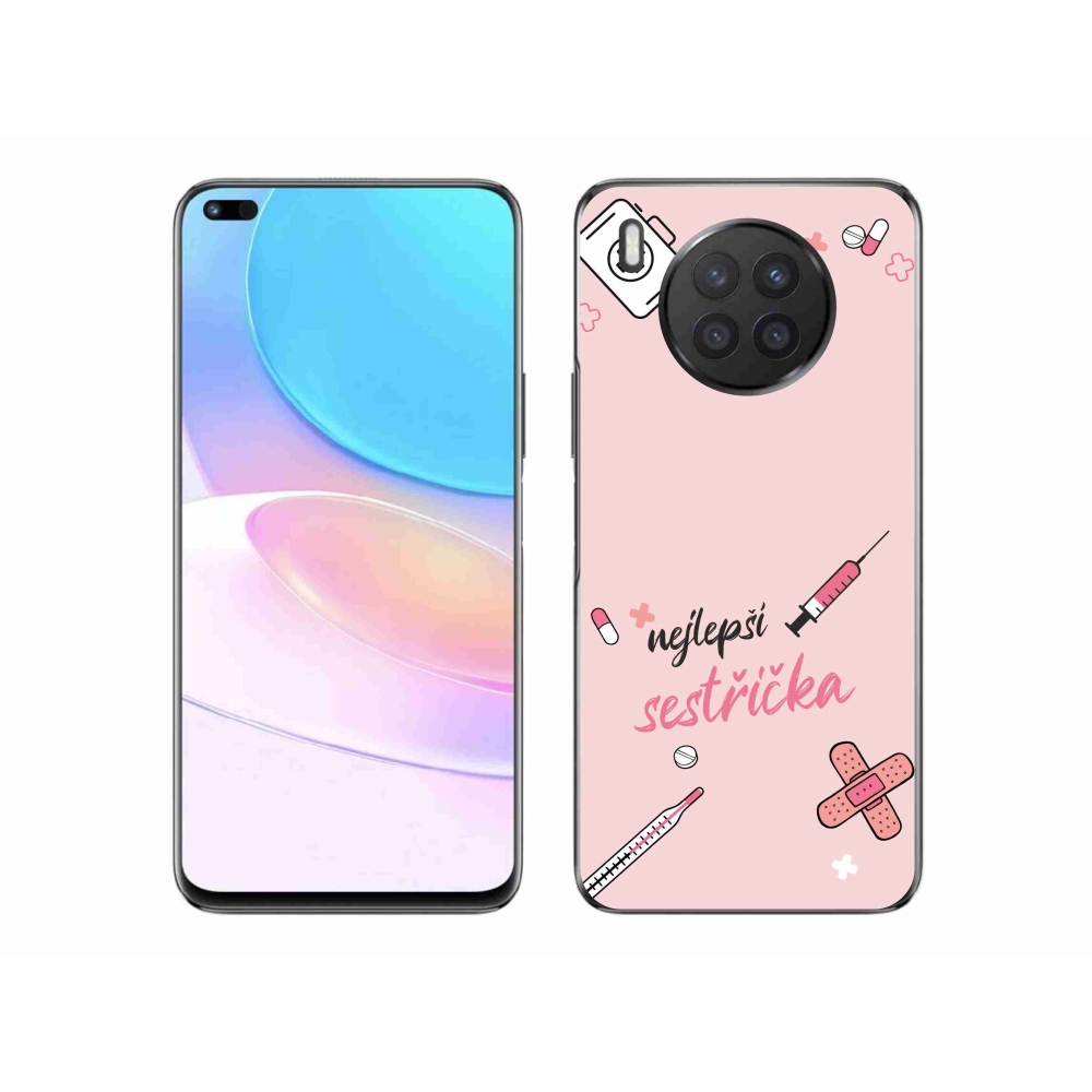 Gél borító mmCase a Huawei Nova 8i - legjobb kishúg rózsaszín háttérrel