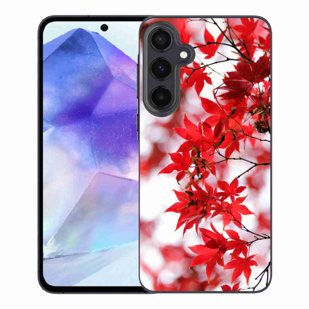 Gél védőhuzat mmCase Samsung Galaxy A55 5G - piros levelek