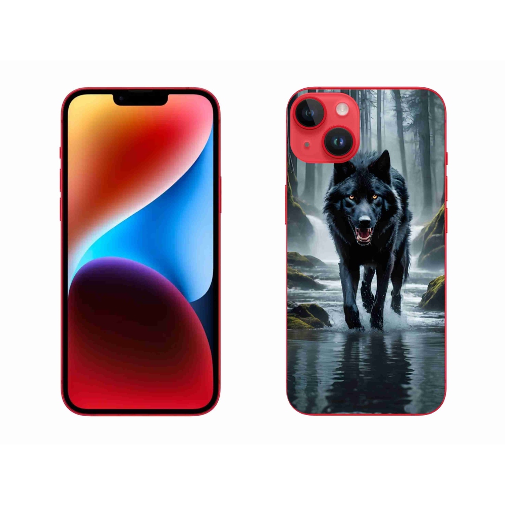 Zselés borítás mmCase iPhone 14 Plus készülékhez - fekete farkas