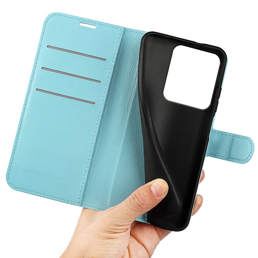 Litchi könyv tok Xiaomi Redmi Note 14S-hez - kék