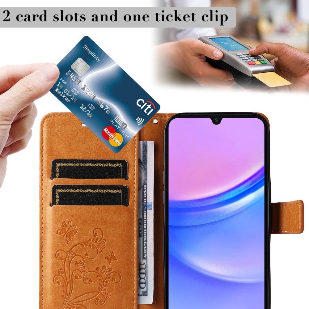 Nagy pillangó könyv tok Samsung Galaxy A16 4G/5G/A26 5G - sárga