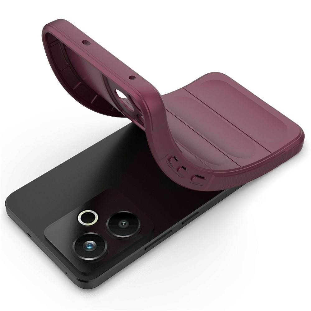 Rugg tartós zselés tok a Realme 14T 5G készülékhez - bordó színű