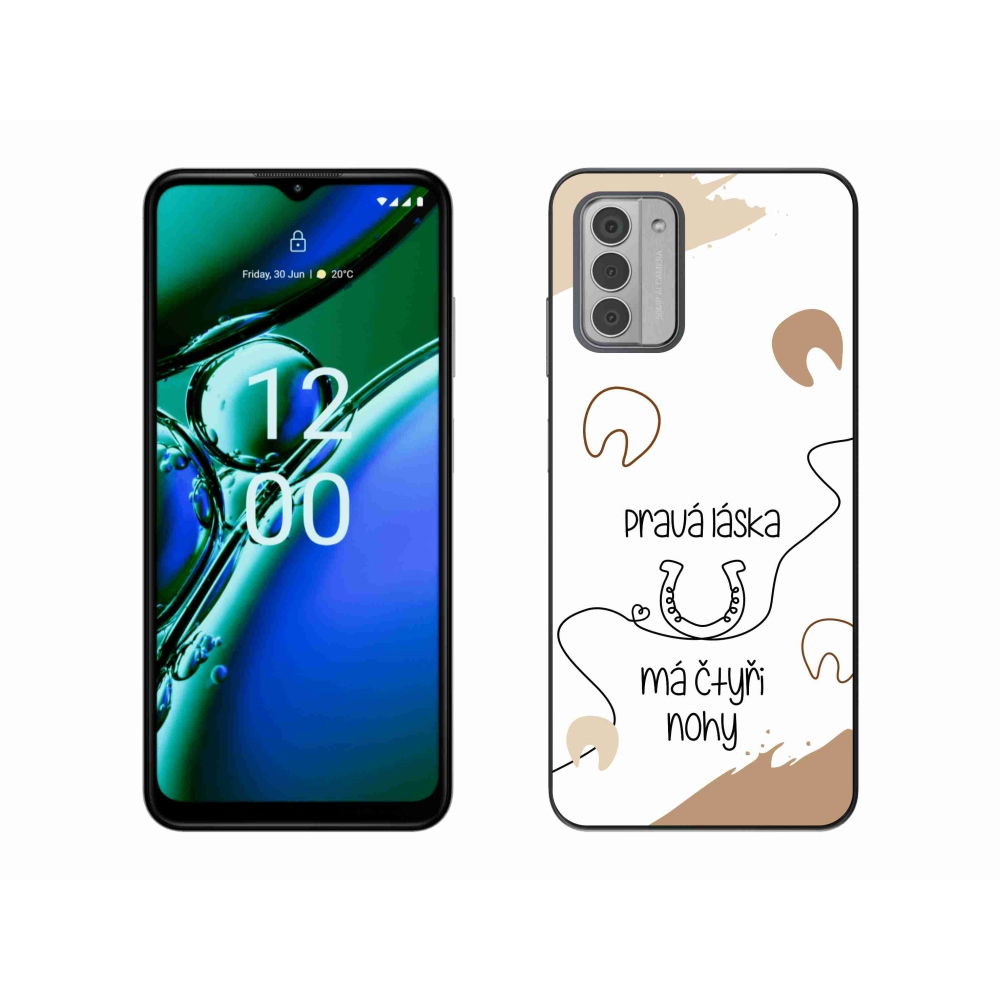Zselés borító mmCase a Nokia G42 készülékhez - ló motívum fehér háttérrel