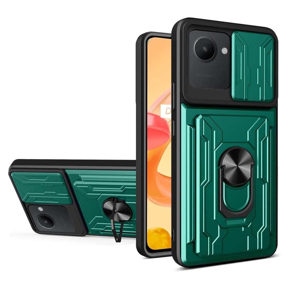 Csúszásálló hibrid borítás a Realme C30 készülékhez - zöld