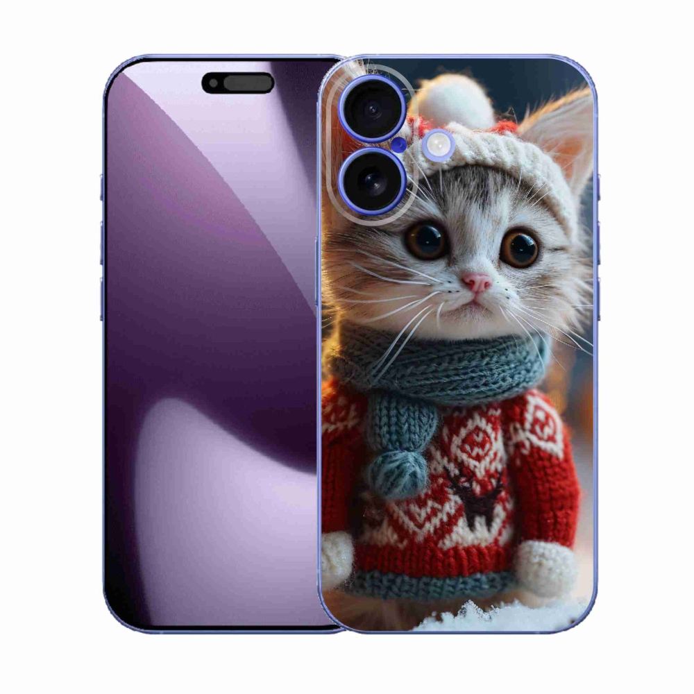 Gél borítás mmCase iPhone 17 készülékhez - cica pulóverben