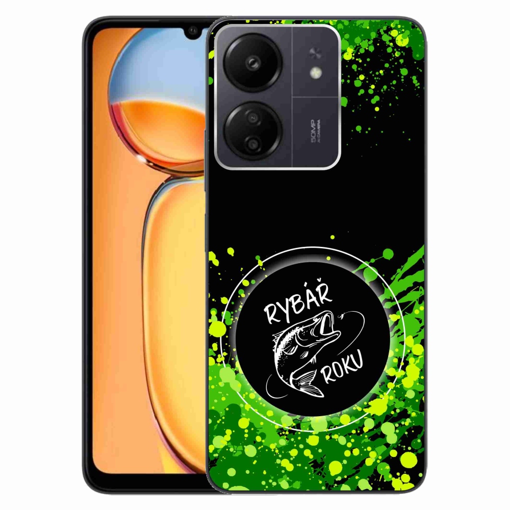 Gél borítás mmCase a Xiaomi Poco C65/Redmi 13C-hez - az év horgásza fekete háttérrel