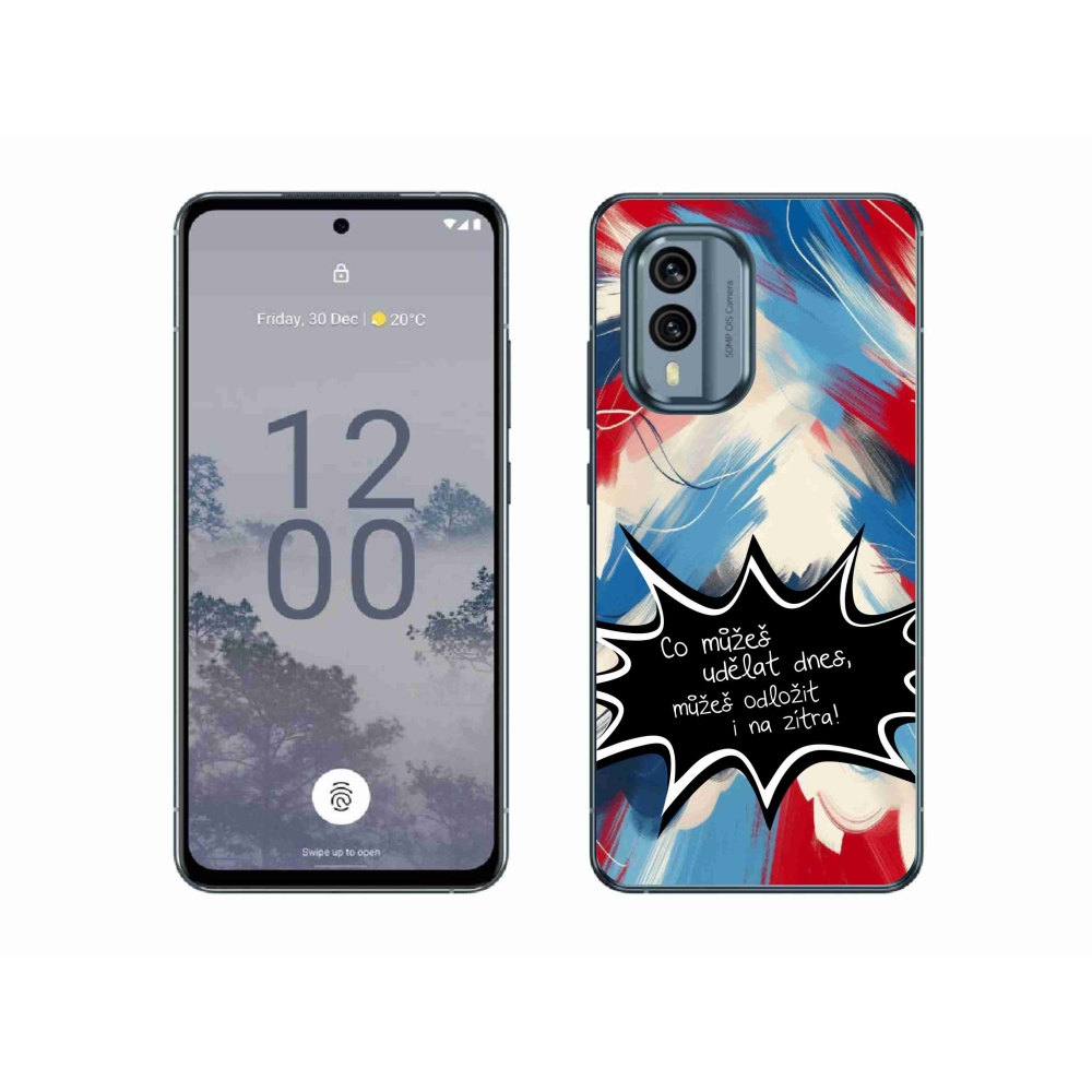 Zselés borító mmCase a Nokia X30 5G készülékhez - vicces szöveg 9 fekete háttér