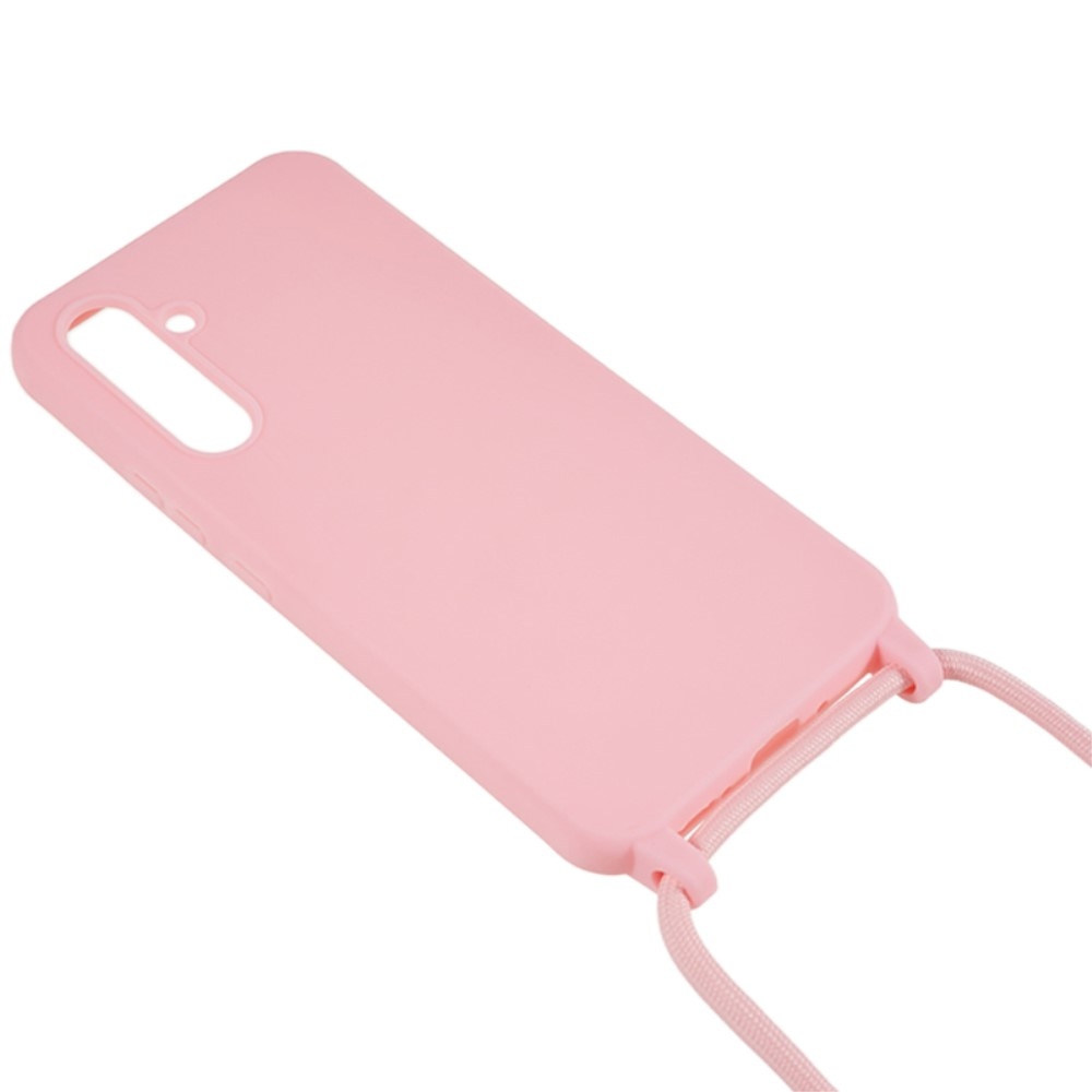 Zsinórral ellátott zselés tok Samsung Galaxy S25+ készülékhez - rózsaszín