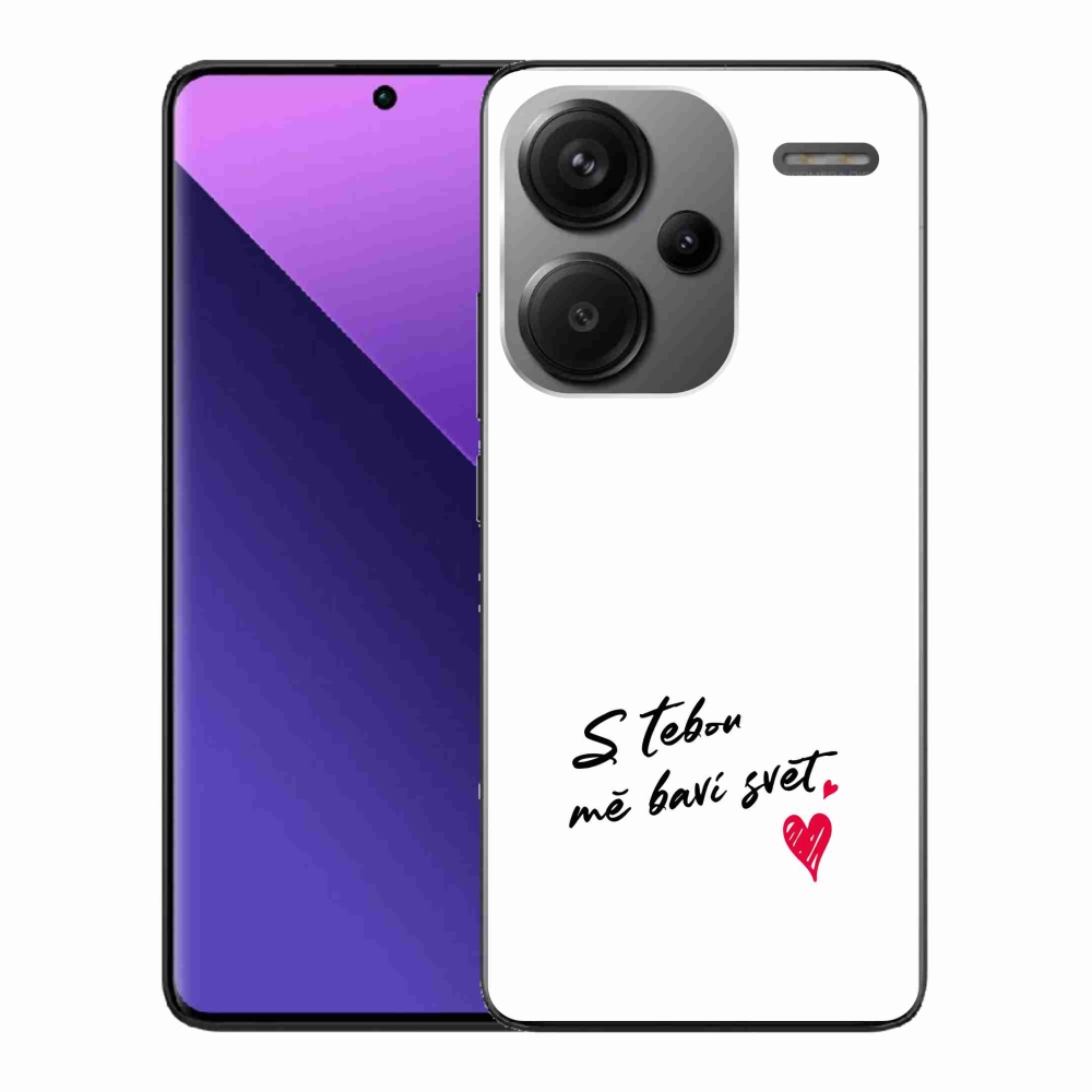 Gél borító mmCase a Xiaomi Redmi Note 13 Pro+ 5G - szerelem szöveg 1 fehér háttér