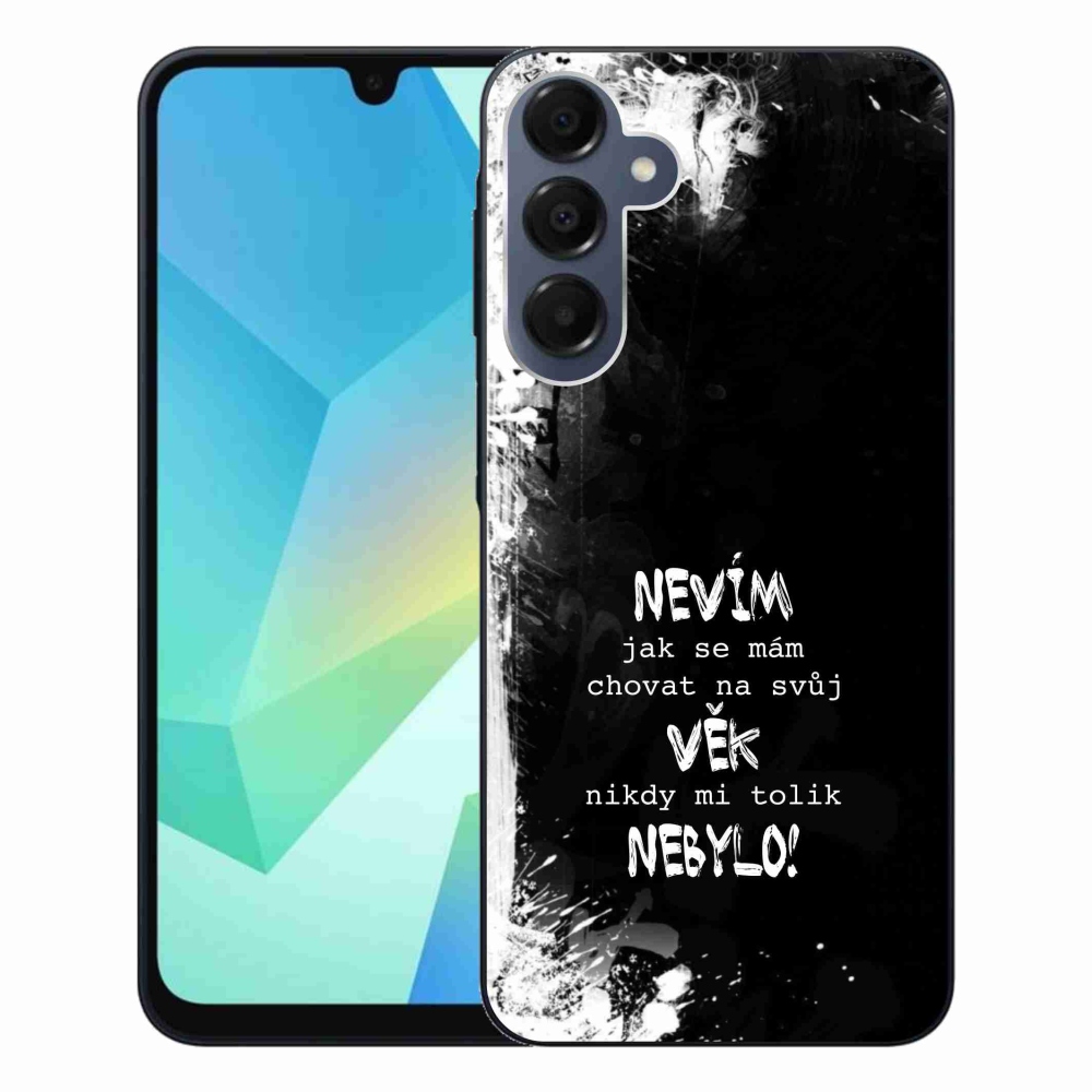 Gél borító mmCase Samsung Galaxy A16 4G/5G készülékhez - vicces szöveg 14 fekete háttér