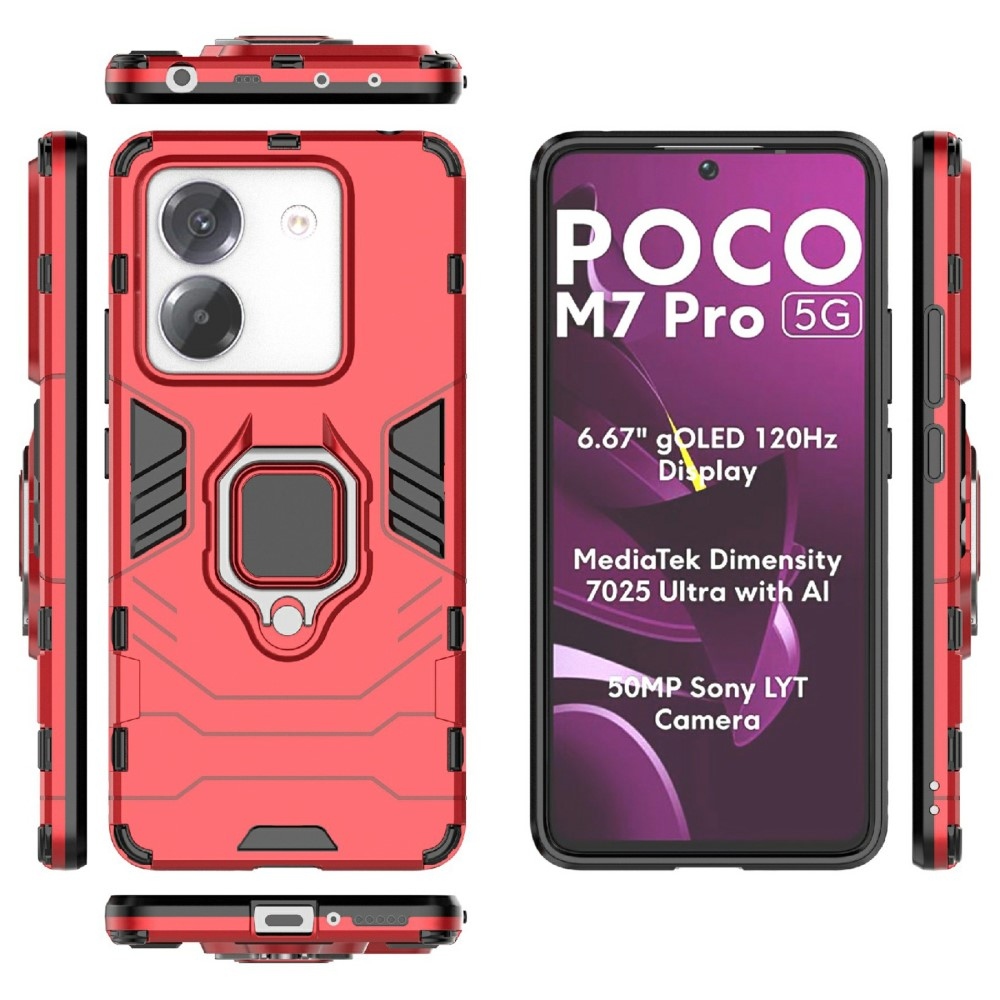 Guardy tartós borító a Xiaomi Poco M7 Pro 5G készülékhez - piros