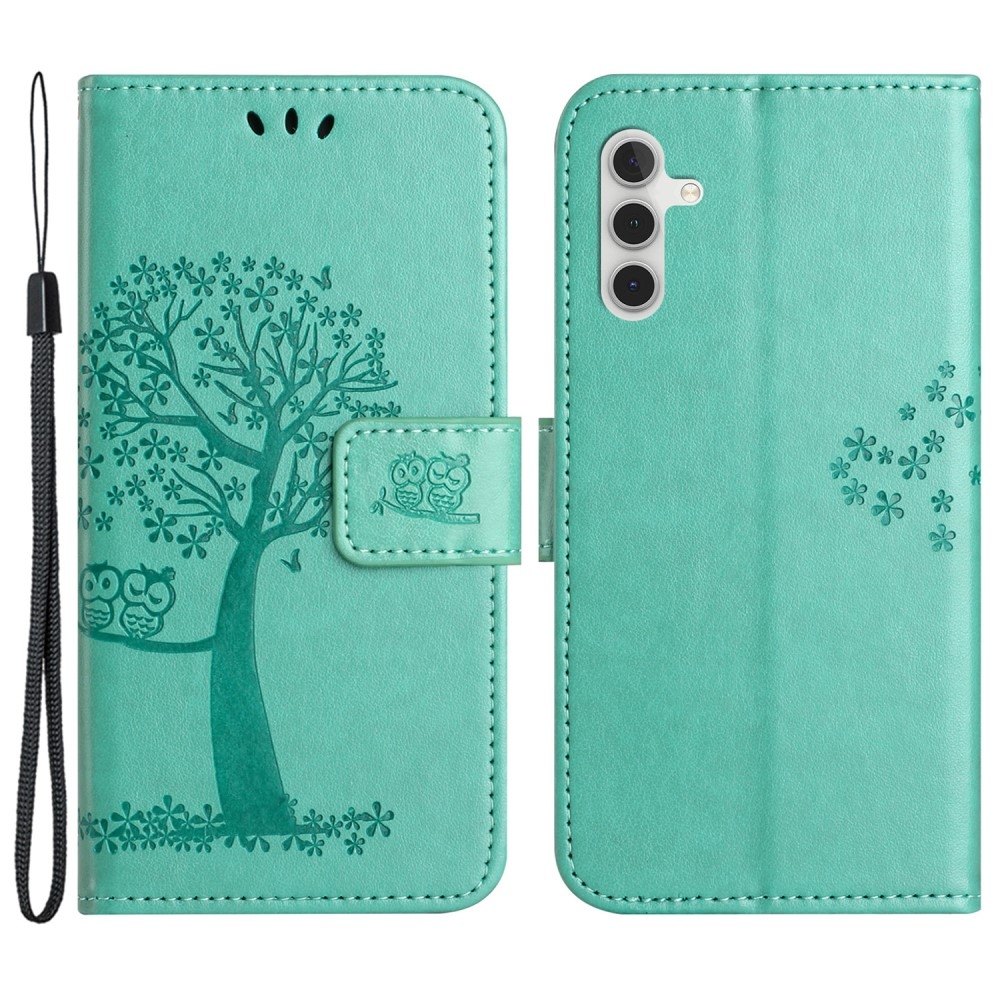 Fás könyv tok Samsung Galaxy S23 FE készülékhez - teáskék