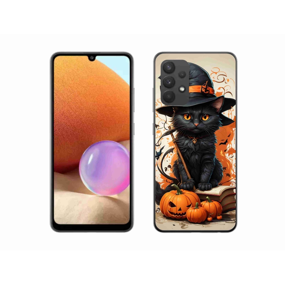 Zselés borítás mmCase Samsung Galaxy A32 4G - macska varázslóhoz