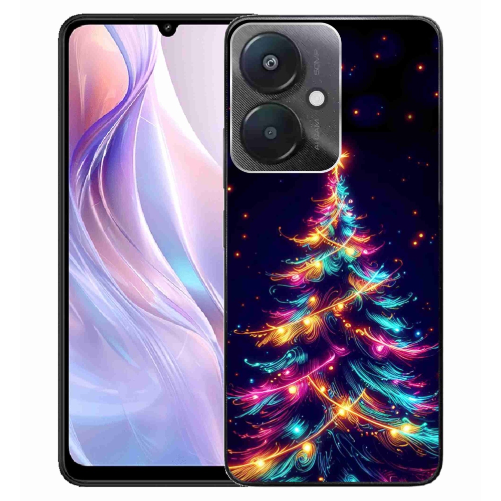 Gél borítás mmCase a Xiaomi Redmi 13C 5G számára - neon karácsonyfa