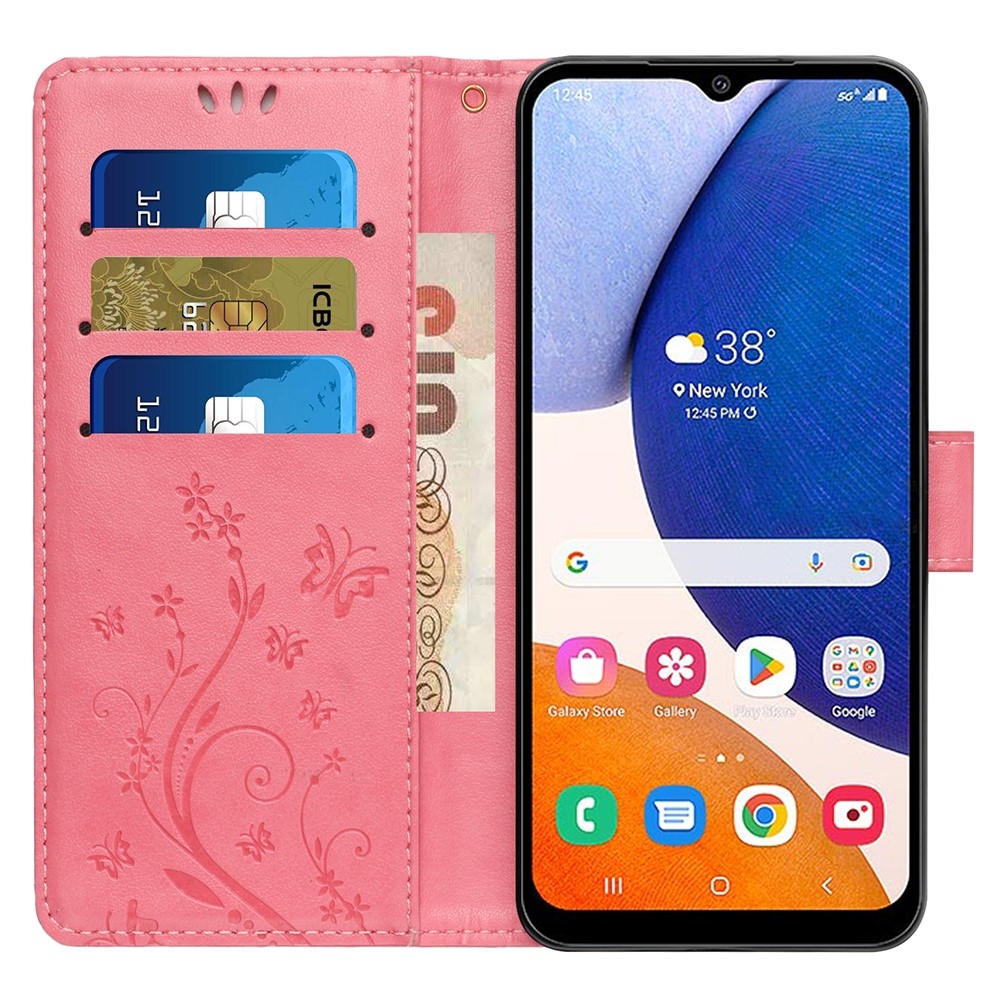 Virágok könyv tok Samsung Galaxy S23 FE készülékhez - rózsaszín