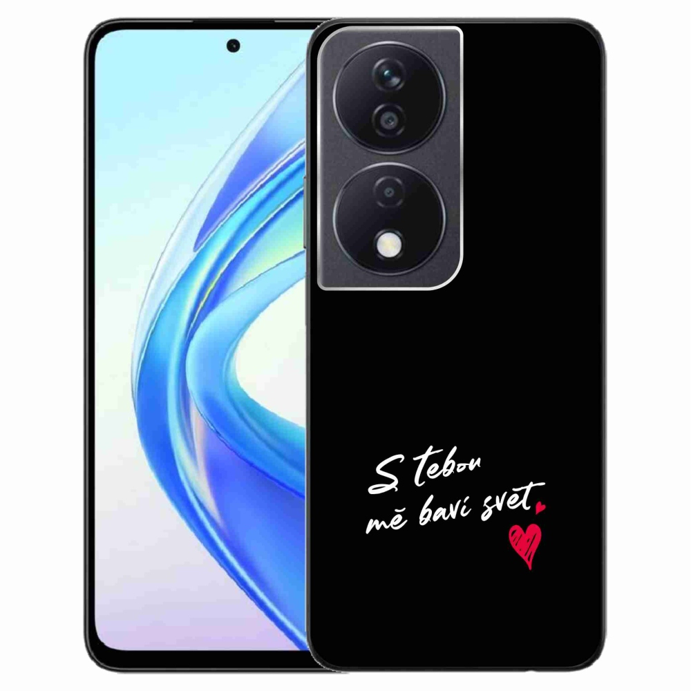 Gél borító mmCase a Honor X7b/Honor 90 Smart készülékhez - szerelmes szöveg 1 fekete háttér