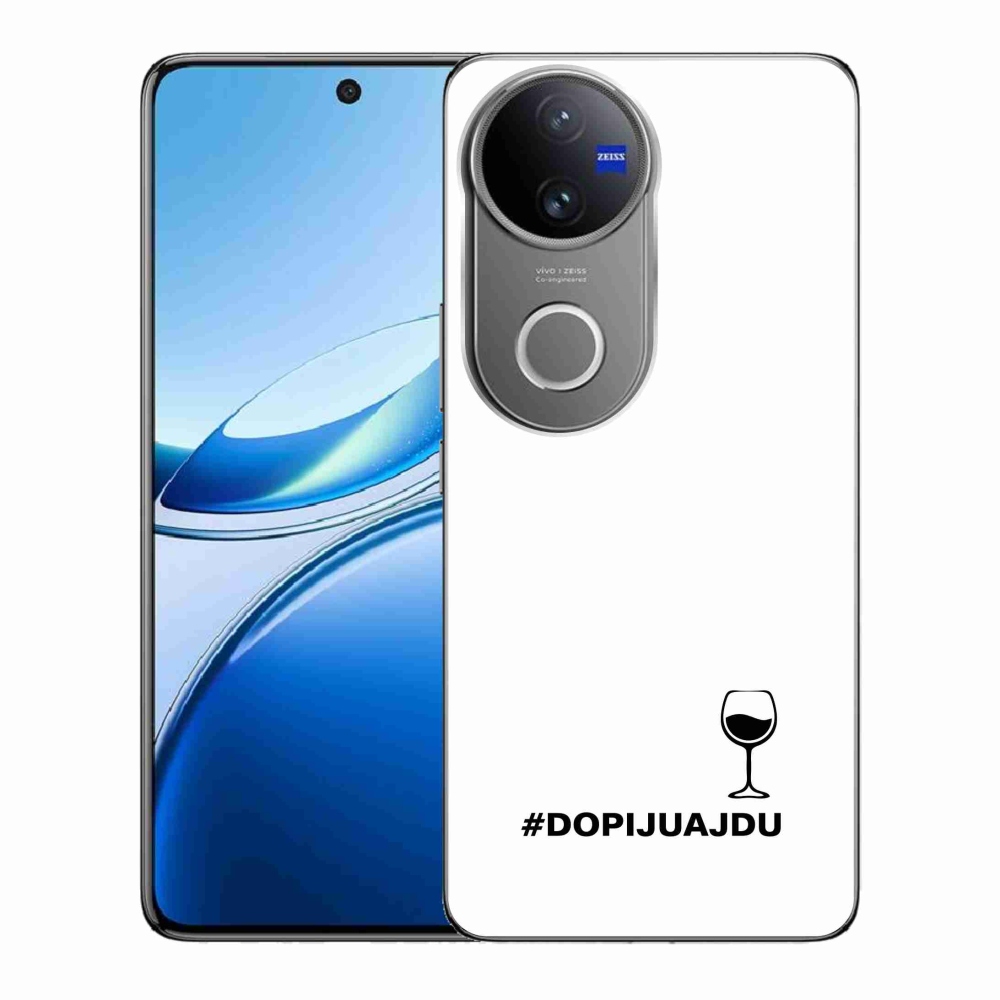 Gél borító mmCase a Vivo V50 5G készülékhez - bor motívum fehér háttérrel