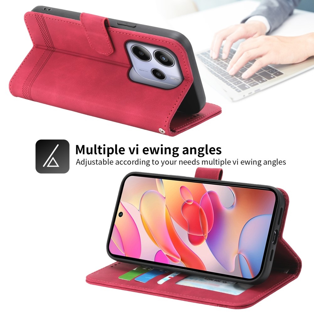 DIERFENG könyv tok a Xiaomi Redmi Note 14-hez - piros