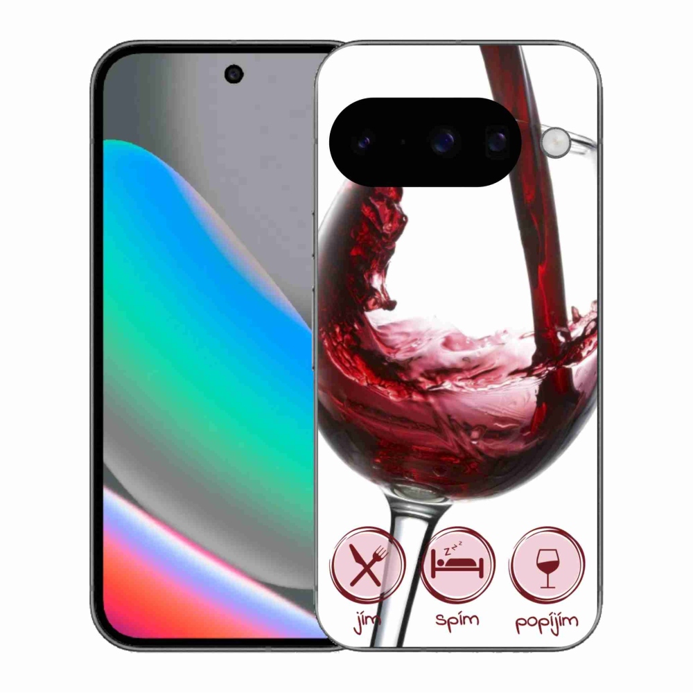 Zselés borítás mmCase a Google Pixel 10 számára - borospohár piros