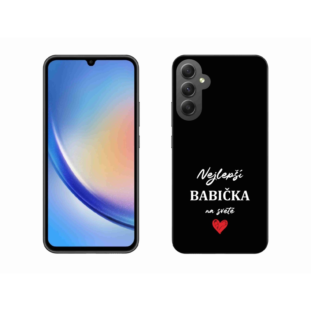 Gél borítás mmCase Samsung Galaxy A34 5G - Best Grandma 1 fekete háttérrel