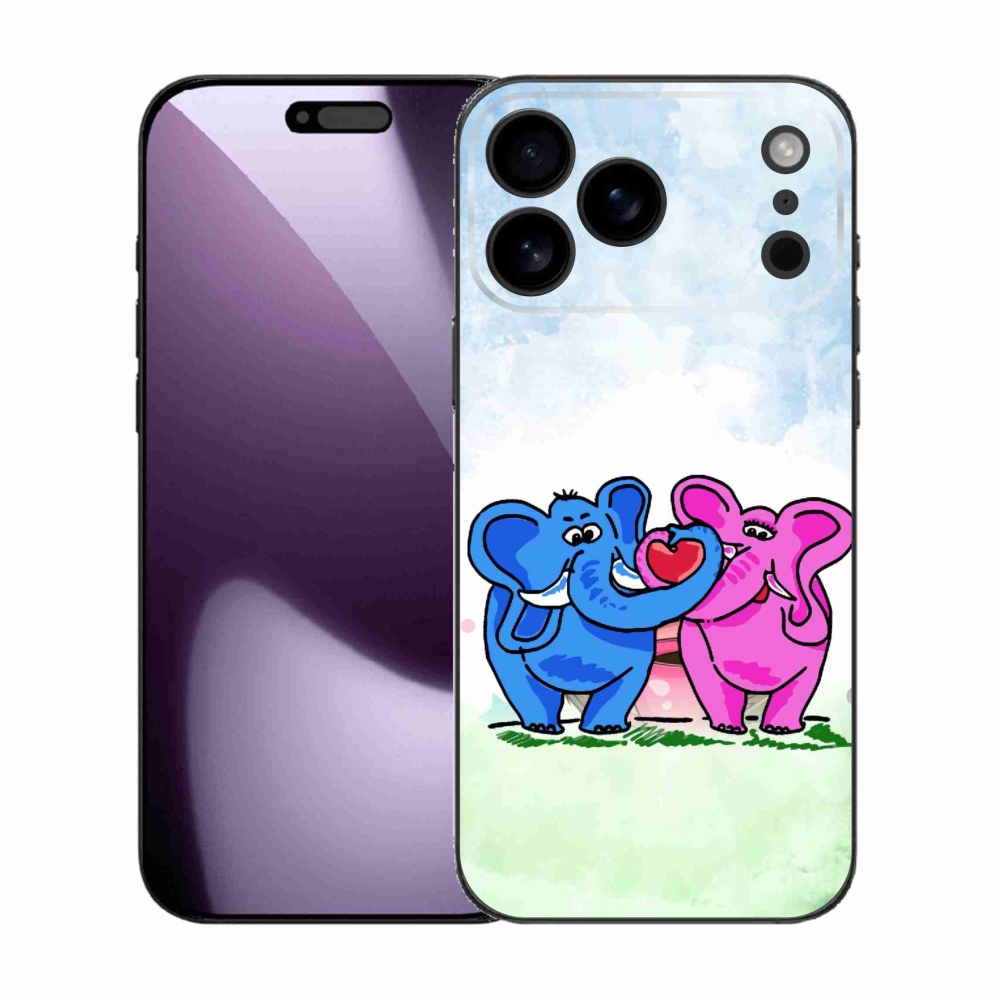 Gél borítás mmCase iPhone 17 Pro Max készülékhez - szerelmes elefántok