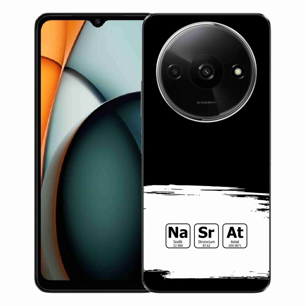 Gél borító mmCase a Xiaomi Redmi A3-on - kémiai elemek fehér és fekete háttérrel