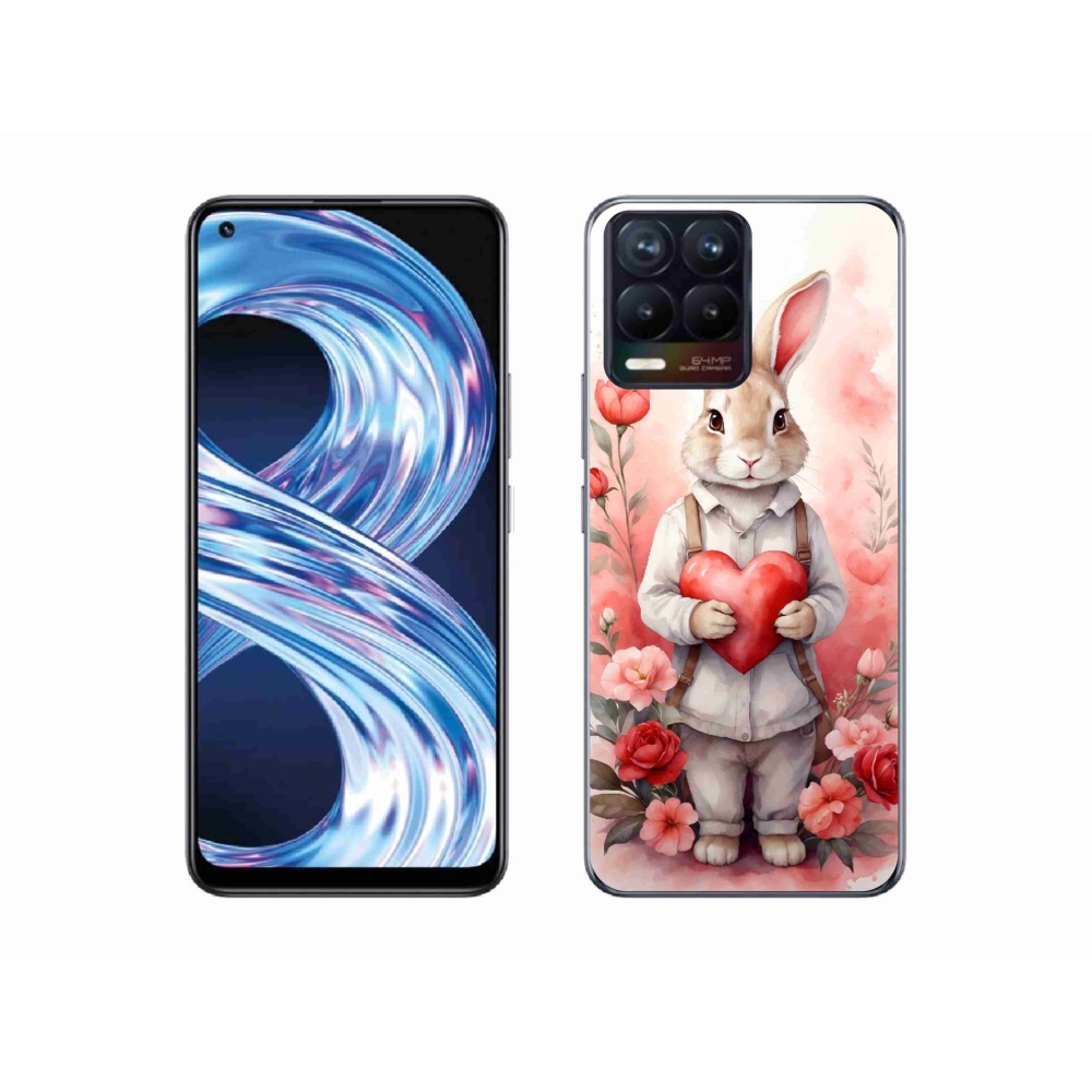 Gél borítás mmCase a Realme 8 Pro-hoz - nyúl szívvel