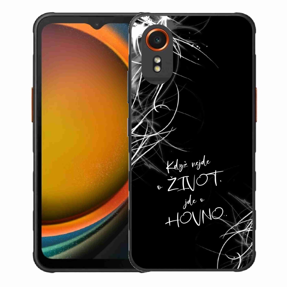 Gél borító mmCase Samsung Galaxy Xcover 7 készülékhez - vicces szöveg 16 fekete háttér