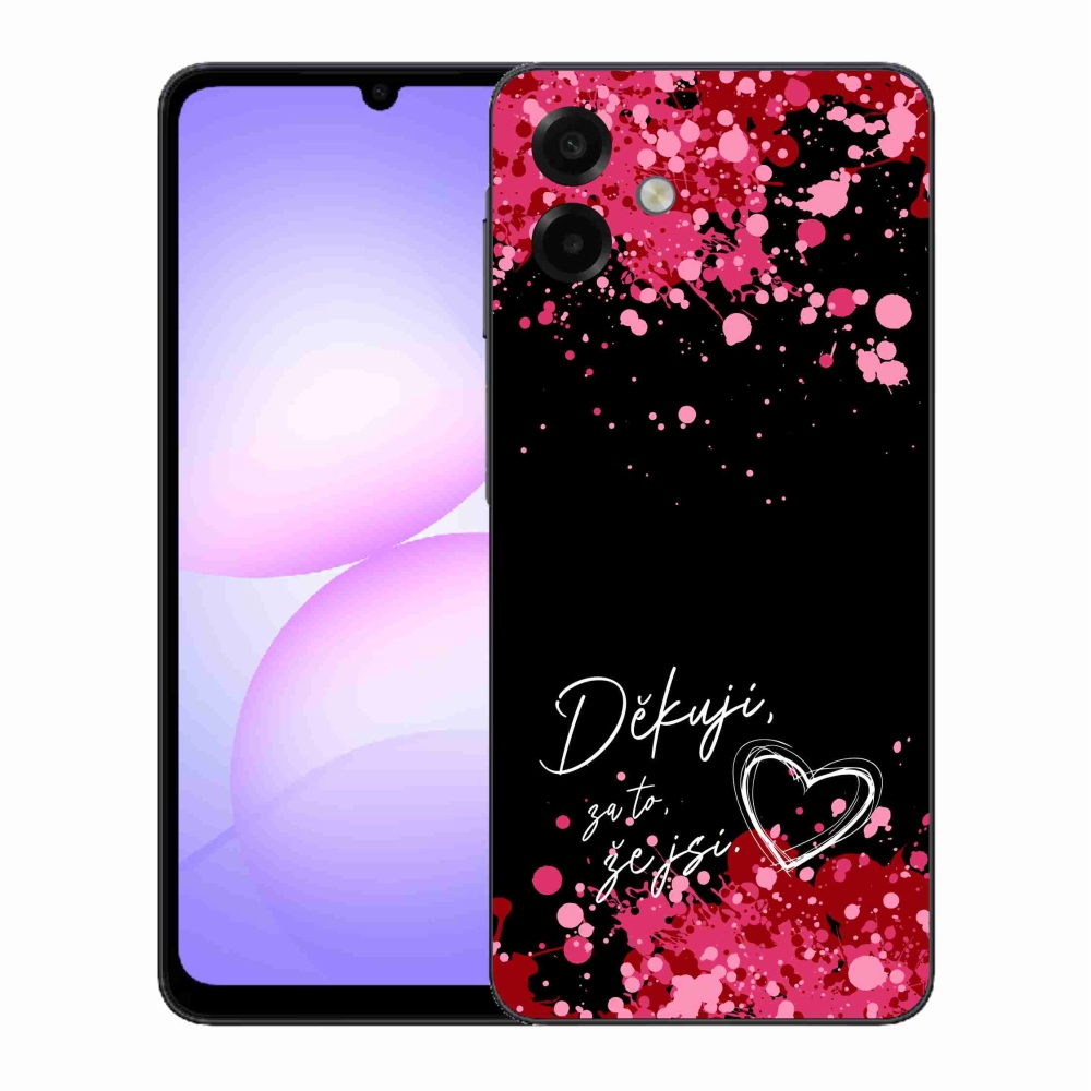 Gél borító mmCase Samsung Galaxy A07 4G - text in love 2 fekete háttér