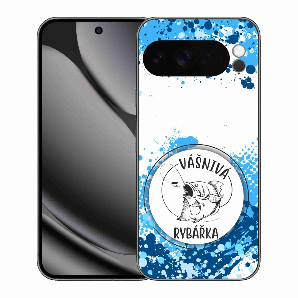 Gél borítás mmCase a Google Pixel 10 Pro XL-hez - szenvedélyes halász fehér háttérrel