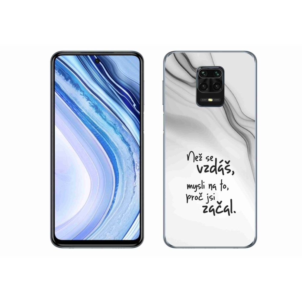 Gél borítás mmCase a Xiaomi Redmi Note 9S-hez - idézet 2 fehér háttér