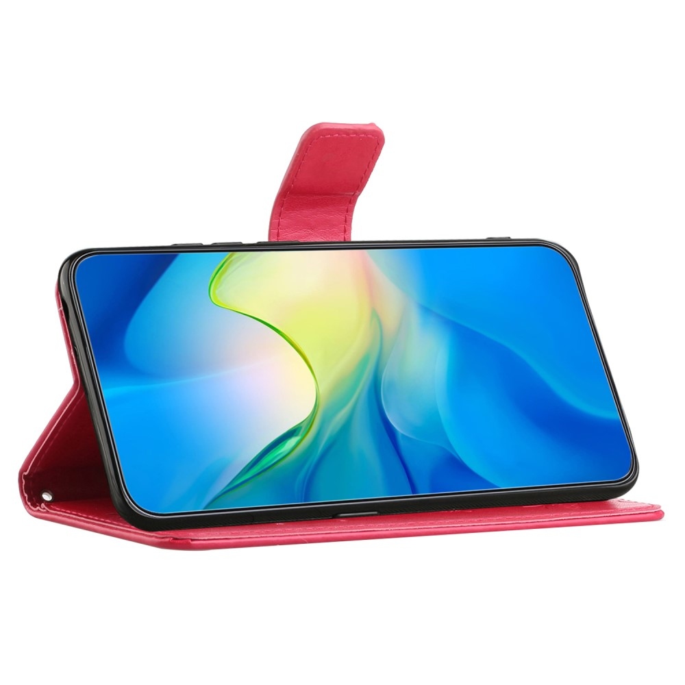 Virágos könyv tok Samsung Galaxy S24 készülékhez - piros