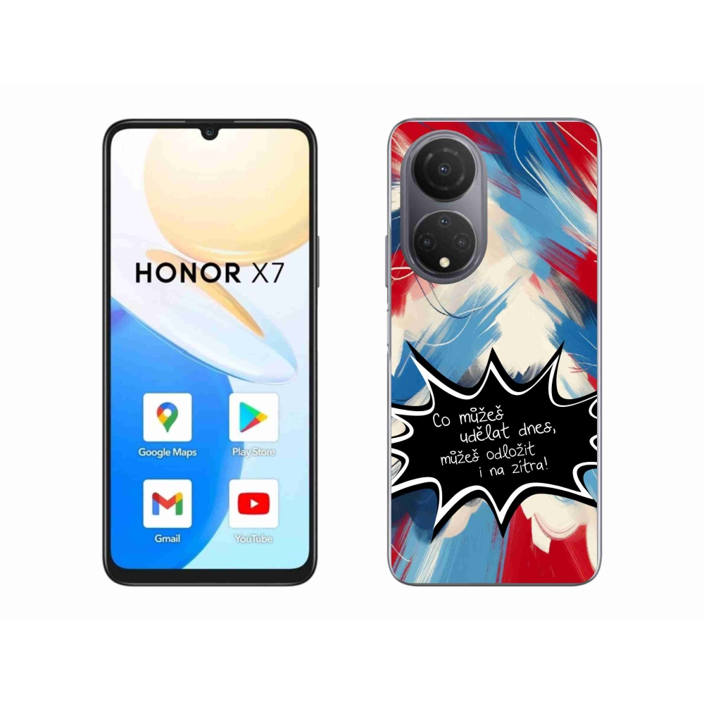 Gél borító mmCase a Honor X7 készülékhez - vicces szöveg 9 fekete háttér