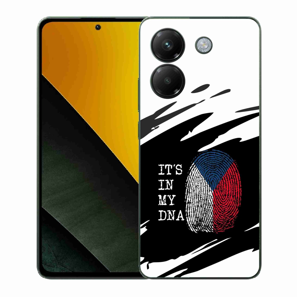 Gél borító mmCase a Xiaomi Poco M7 Pro 5G - zászló ujjlenyomat fekete és fehér háttérrel