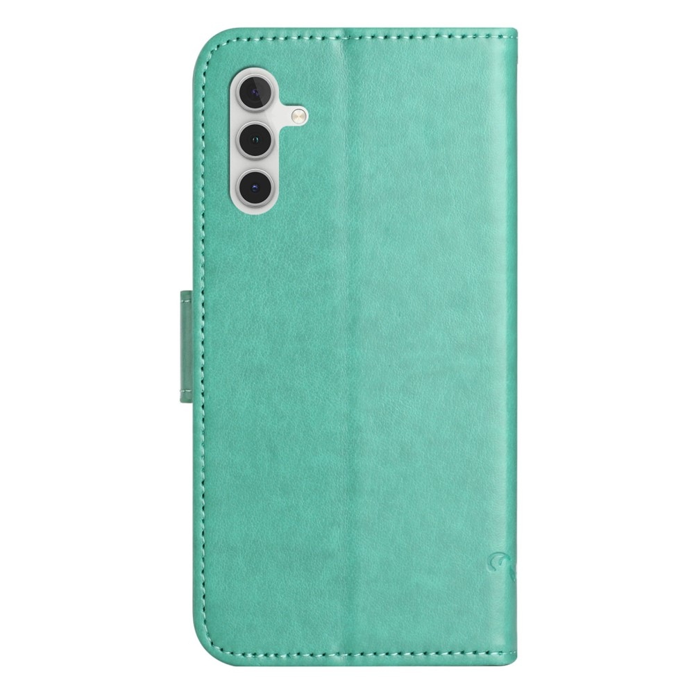 Virágos könyvtáska Samsung Galaxy A36 5G készülékhez - teáskék színű