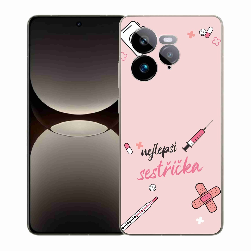 Gél borító mmCase a Realme GT 7 Pro 5G-n - a legjobb kishúg rózsaszín háttérrel