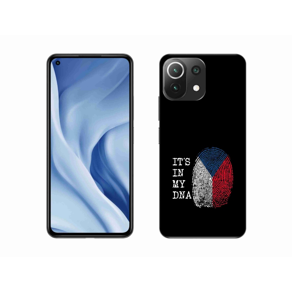 Gél borító mmCase a Xiaomi Mi 11 Lite 4G/5G - zászlós ujjlenyomat fekete háttérrel