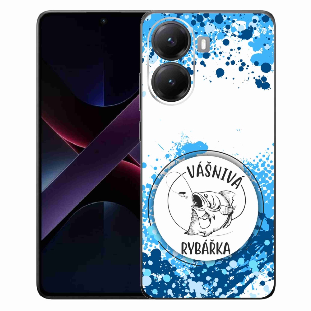 Gél borító mmCase a Xiaomi Poco X7 Pro 5G számára - szenvedélyes halász fehér háttérrel