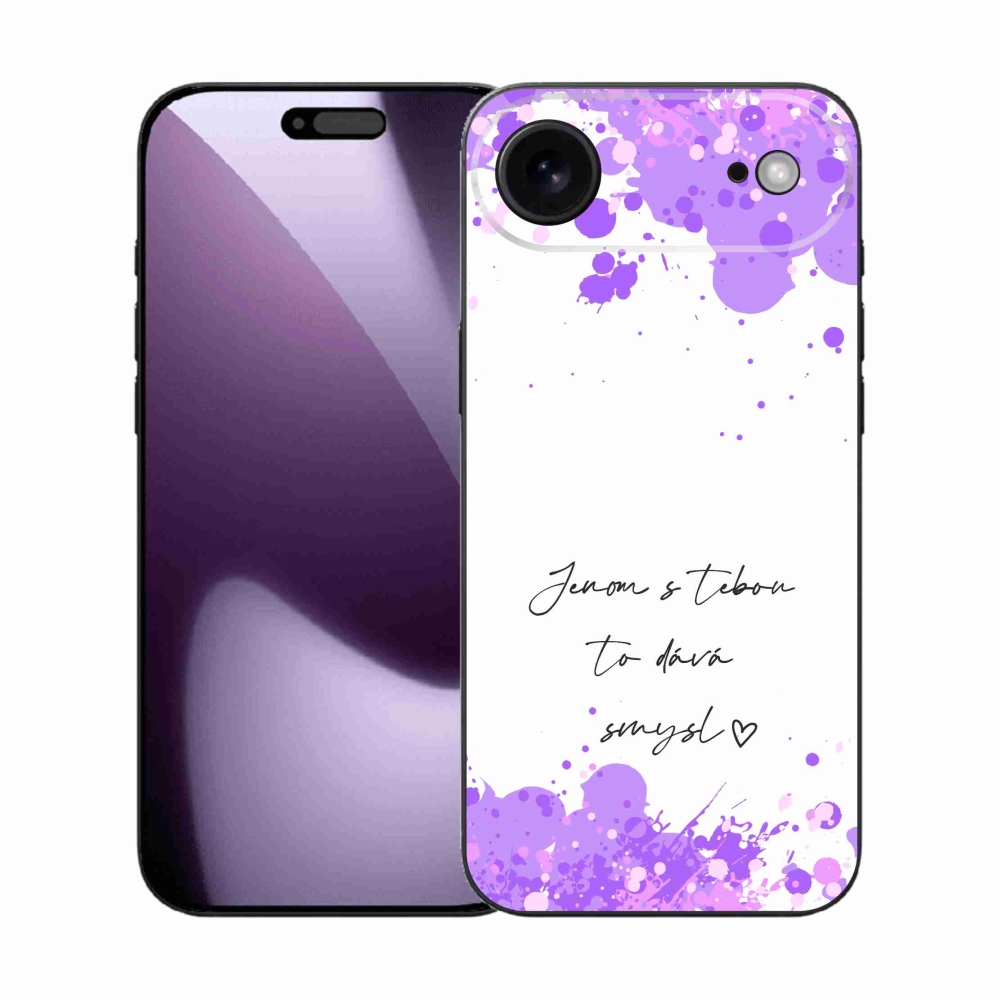 Gél borítás mmCase iPhone 17 Air készülékhez - szerelmes szöveg fehér háttérrel