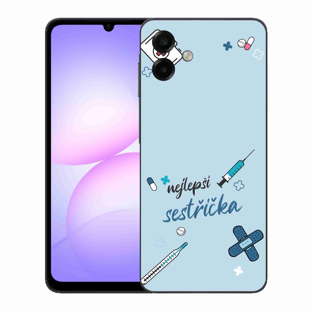 Gél borító mmCase Samsung Galaxy A07 4G - legjobb kishúg kék háttérrel