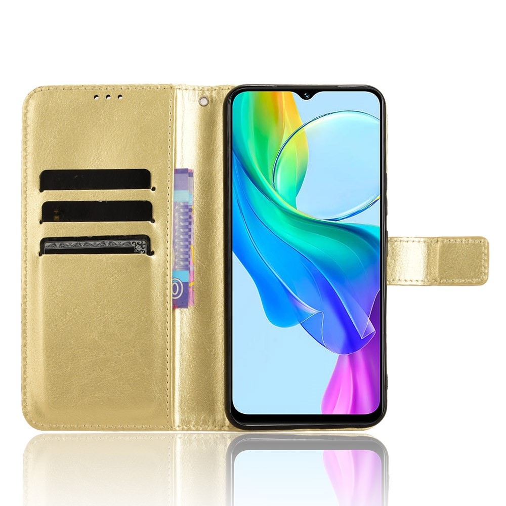 Őrült könyv tok a Vivo Y28s 5G-hez - arany színben