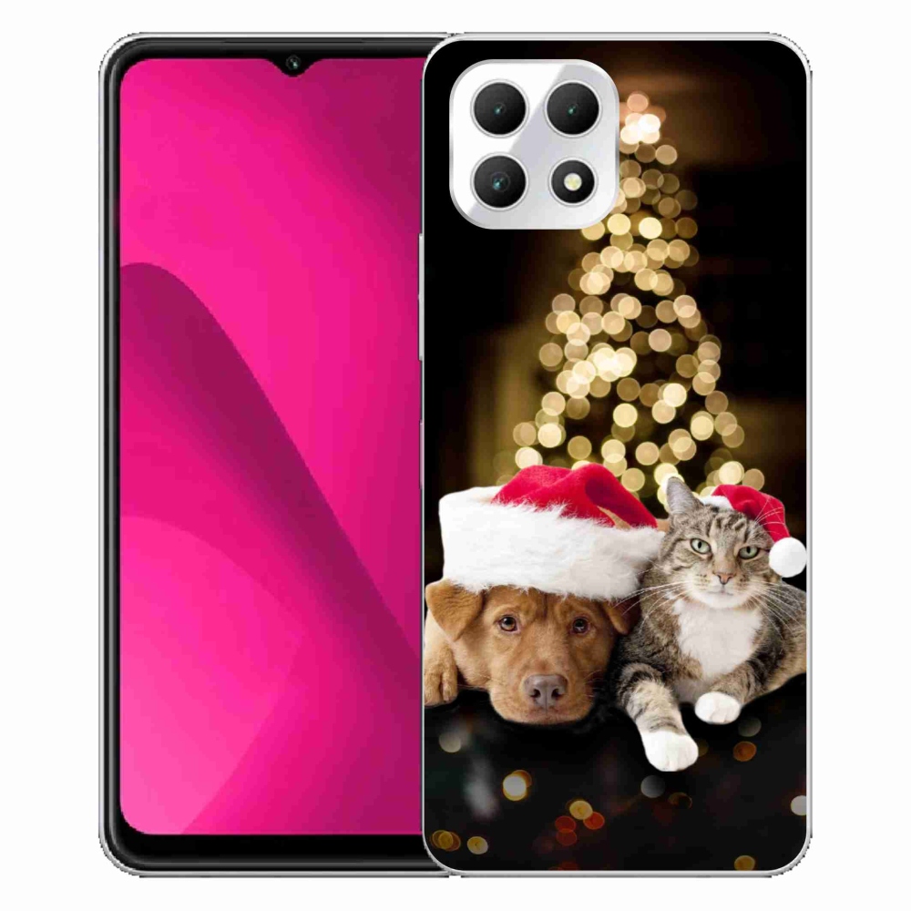 Zselés borítás mmCase a T-Mobile T Phone 2 készülékhez - Karácsonyi kutya és macska